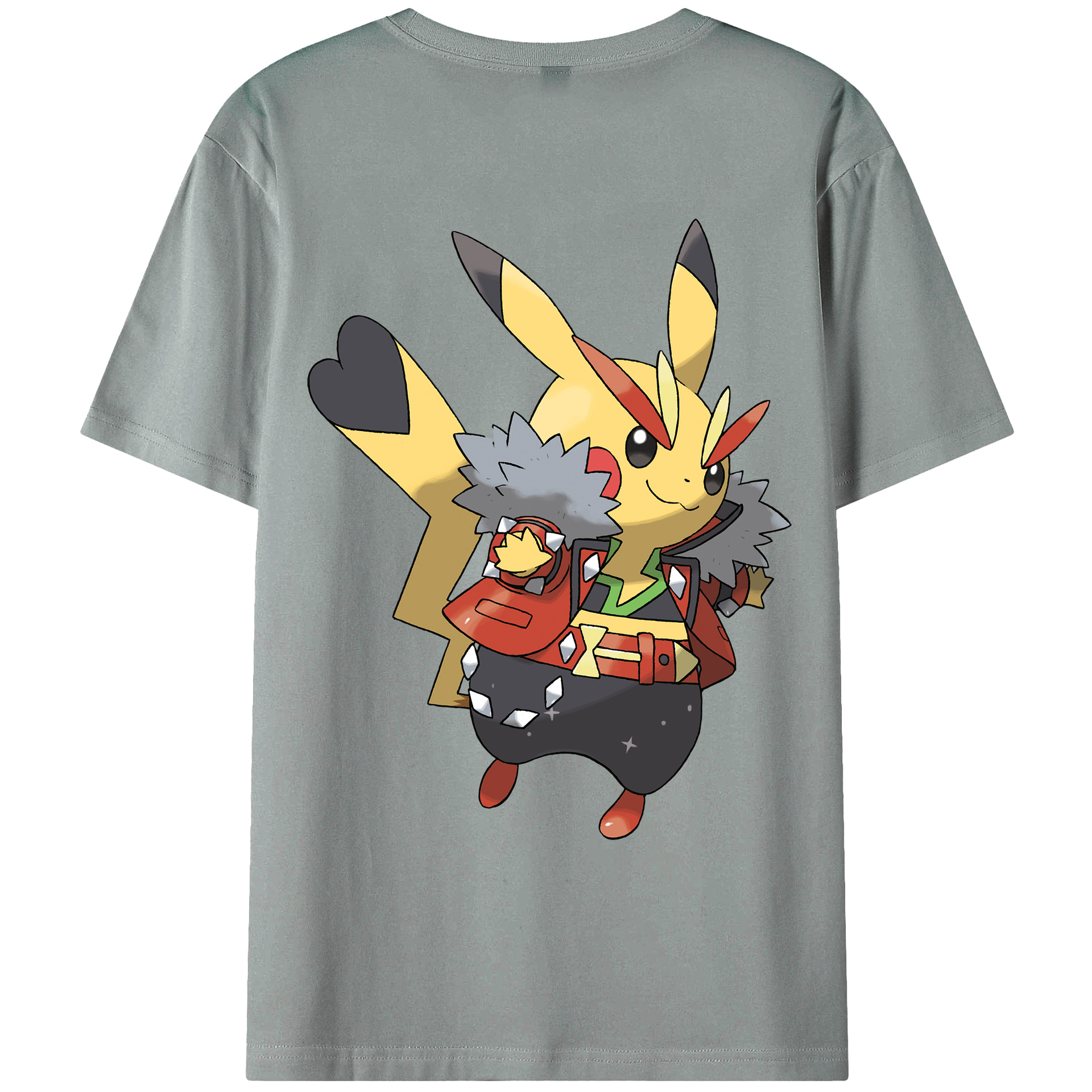 （画像用） ポケットモンスター Pokémon 綿100％ メンズ半袖Tシャツ（バックプリント） 通気性